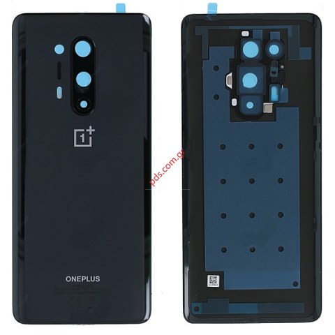Γνήσιο πίσω καπάκι Oneplus 8 pro 5G (IN2020) 6.78 Inch Rear Back Door glass cover Black σε μαύρο χρώμα Box ORIGINAL