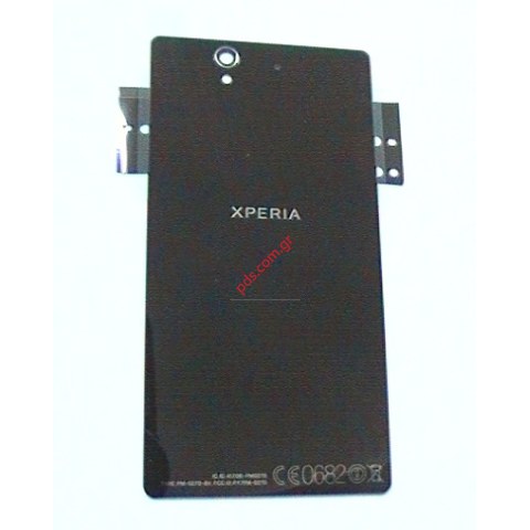 Γνήσιο πίσω καπάκι Sony Xperia Z C6603 Black σε μαύρο χρώμα με το τζάμι