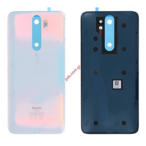 Γνήσιο πίσω καπάκι Xiaomi Redmi Note 8 Pro (M1906G7I M1906G7G) Pearl White σε λευκό χρώμα MEDIATEK