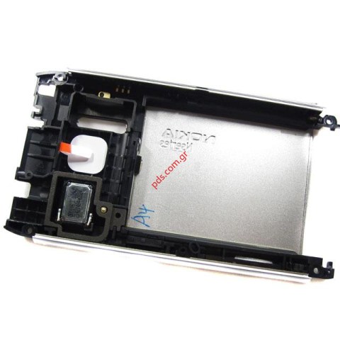 Γνήσιο πίσω πλαίσιο καπάκι μπαταρίας Nokia N8-00 σε ασημί λευκό χρώμα.
