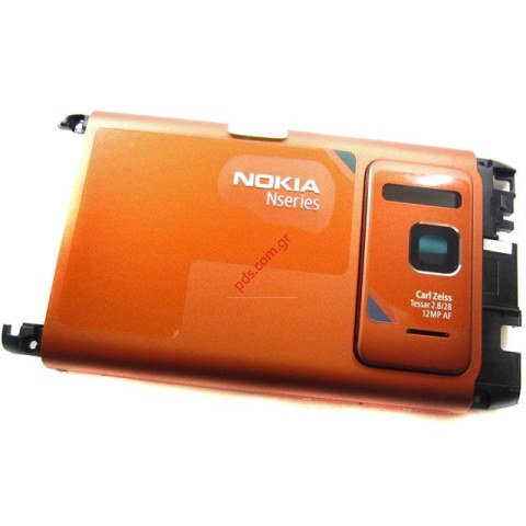 Γνήσιο πίσω πλαίσιο καπάκι μπαταρίας Nokia N8-00 σε πορτοκαλί χρώμα. Γνήσιο πίσω πλαίσιο καπάκι μπαταρίας Nokia N8-00 σε πορτοκαλί χρώμα.