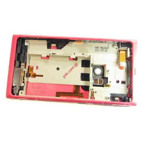 Γνήσιο πίσω πλαίσιο καπάκι μπαταρίας Nokia N9-00 complete back Body chassis σε κόκκινο χρώμα.
