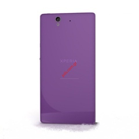 Γνήσιο πίσω πλαίσιο καπάκι Sony Xperia Z C6603 Purple σε μώβ χρώμα με το τζάμι