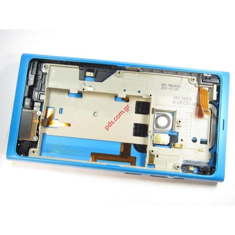 Γνήσιο πίσω πλαίσιο Nokia N9-00 Blue Complete Back Body Chassis σε μπλέ χρώμα.