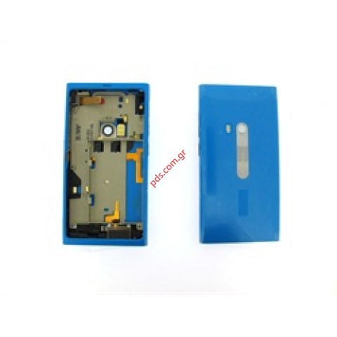 Γνήσιο πίσω πλαίσιο Nokia N9-00 Blue Complete Back Body Chassis σε μπλέ χρώμα.