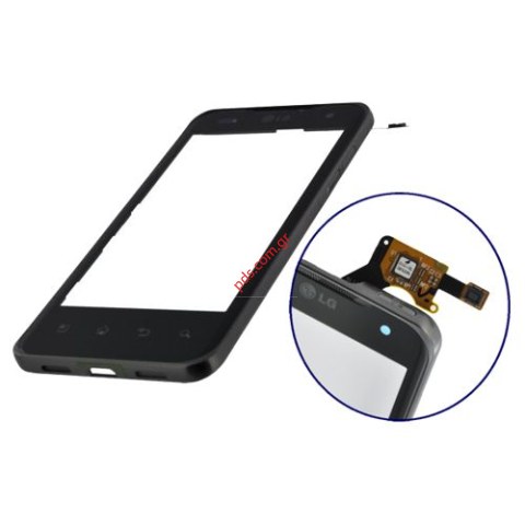 Γνήσιο τζαμάκι με την οθόνη αφής LG Optimus 2x P990 (Touch Digitazer Black).