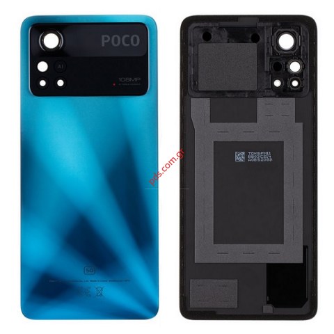 Γνήσιο Καπάκι μπαταρίας Xiaomi POCO X4 PRO 5G (M2102J20SG) 2021 Blue back battery cover σε μπλέ χρώμα Bulk ORIGINAL
