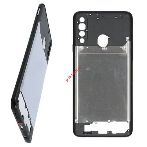 Μεσαίο πλαίσιο Samsung Galaxy A20s A207F Black Middle Front Frame cover OEM σε μαύρο χρώμα 