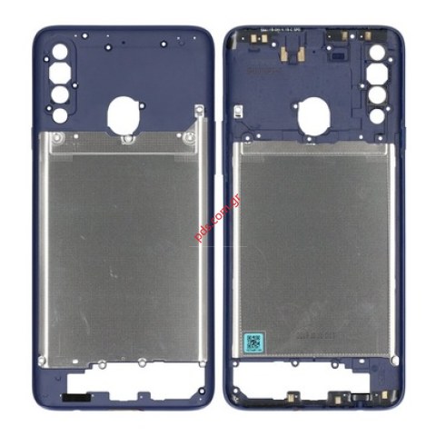 Μεσαίο πλαίσιο Samsung Galaxy A20s A207F Blue Middle Front Frame cover OEM σε μπλέ χρώμα Bulk