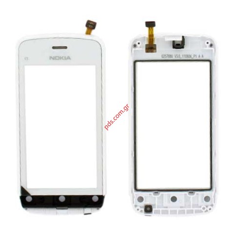Πρόσοψη Nokia C5-03, C5-06 ΟΕΜ με το τζαμάκι αφής digitizer white. Πρόσοψη Nokia C5-03, C5-06 ΟΕΜ με το τζαμάκι αφής digitizer white.
