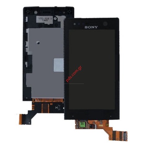 Πρόσοψη σετ LCD (OEM) Sony Xperia U ST25i Black σε μαύρο χρώμα . Πρόσοψη σετ LCD (OEM) Sony Xperia U ST25i Black σε μαύρο χρώμα .