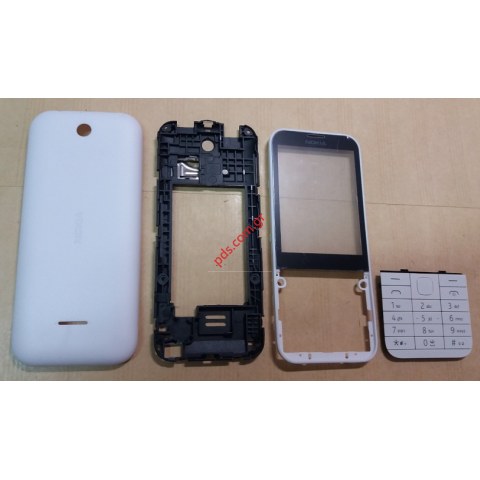 Πρόσοψη σετ OEM Nokia 225 White  (ΠΡΟΣΟΨΗ + ΚΑΠΑΚΙ ΜΠΑΤΑΡΙΑΣ + ΜΕΣΑΙΟ ΠΛΑΙΣΙΟ + ΠΛΗΚΤΡΟΛΟΓΙΟ) σε λευκό χρώμα