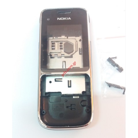 Πρόσοψη σετ σε απομίμιση Nokia C2-01 Silver/Gloss σε ασημί χρώμα (ΠΡΟΣΟΧΗ Η ΠΡΟΣΟΨΗ ΔΕΝ ΕΙΝΑΙ ΑΥΘΕΝΤΙΚΗ) ΕΞΑΝΤΛΗΘΗΚΑΝ