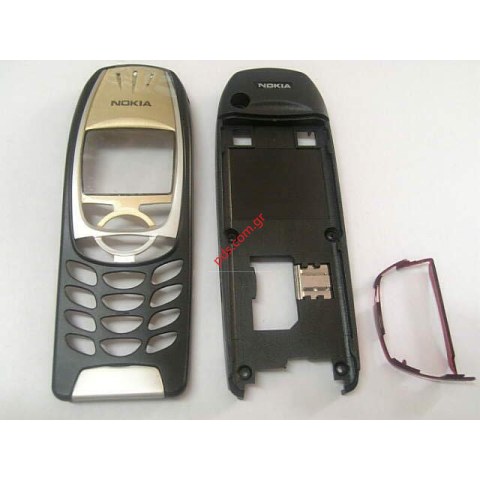 Συμβατή πρόσοψη σετ NOKIA 6310, 6310i Black Gold (υψηλής ποιοτητας σε μαύρο χρώμα) 