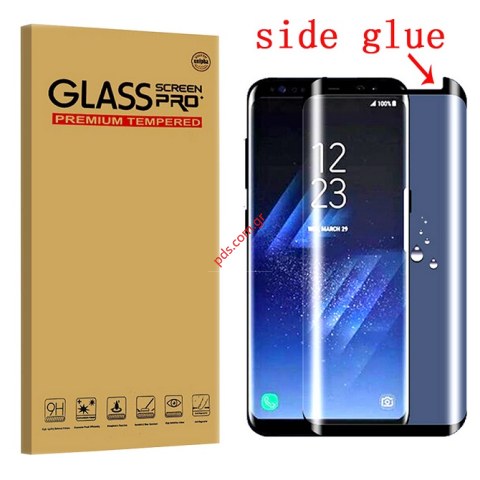 Ανθεκτικό τζάμι προστασίας Samsung Galaxy S8 G950F Side Glue Black tempered 0,25mm.