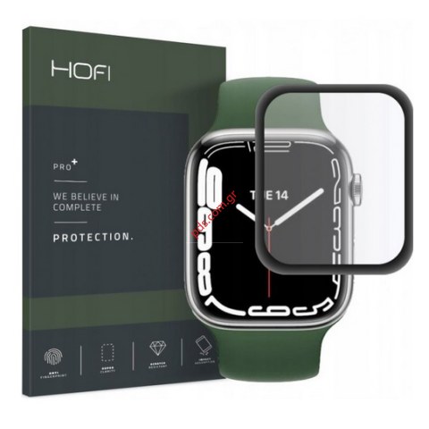 Προστατευτικό τζάμι Apple Watch Hofi Hybrid Series 7 (41mm) Tempered Glass 7H AntiCrash / AntiShock Black