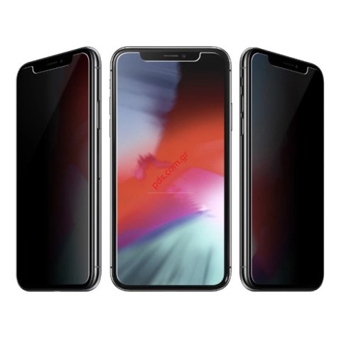 Προστατευτικό τζάμι PRIVACY iPhone XS MAX, 11 PRO MAX Hedo Full Glass Black
