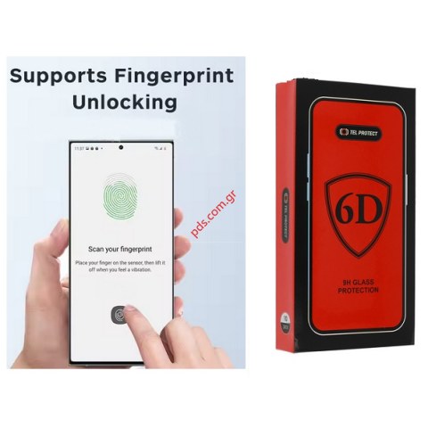 Tempered glass Samsung Galaxy S24 ULTRA 5G Fingerprint Unlock Tempered Full Glue glass 6D Box Tempered glass Samsung Galaxy S24 ULTRA 5G Fingerprint Unlock Tempered Full Glue glass 6D Box