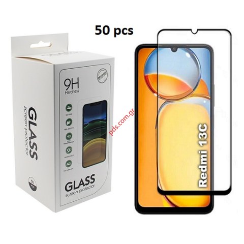 Προστατευτικό τζάμι Xiaomi Redmi 13C 4G (23100RN82L) 6.74inch SET 50 PCS 9H 0.33MM Black Tempered glass Flat BOX 50 PCS Προστατευτικό τζάμι Xiaomi Redmi 13C 4G (23100RN82L) 6.74inch SET 50 PCS 9H 0.33MM Black Tempered glass Flat BOX 50 PCS