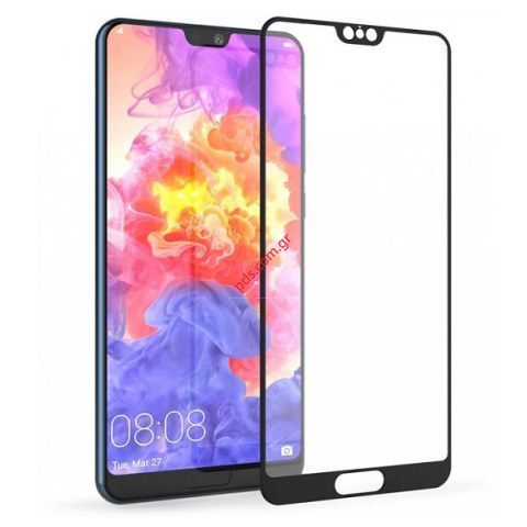 Tempered glass Full Glue Huawei P20 2.5D Black Προστατευτικό τζάμι Clear 