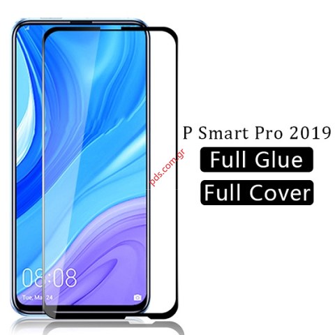 Tempered Glass Full Huawei P Smart Pro (2019) Black λεπτό 0,3mm αντιχαρακτικό εξωτερικό γυαλί προστασίας οθόνης.