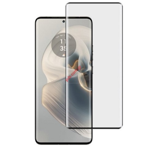 Tempered Full Glue Curved Glass Motorola Edge 50 Fusion 5G Screen Black.