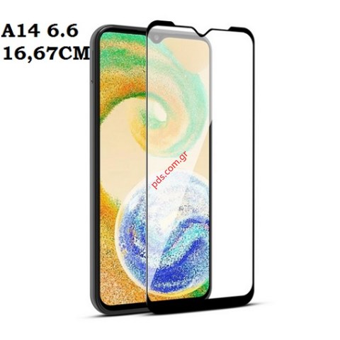 Τζάμι προστασίας Samsung Galaxy A14 4G/5G A146B Full Glue 2 Large 16.7cm Hard Tempered 9H 0,3mm Clear Box