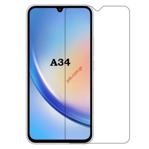 Τζάμι προστασίας Samsung Galaxy A34 5G (2023) A346B 6.6 inches Tempered glass 9H 0,3mm Clear Box