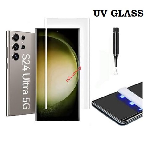 Τζάμι προστασίας UV Samsung Galaxy S24 Ultra S928B Tempered Curved glass Box Τζάμι προστασίας UV Samsung Galaxy S24 Ultra S928B Tempered Curved glass Box
