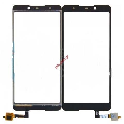 Εξωτερικό τζάμι με αφή (OEM) Wiko Lenny 5 Black σε μαύρο χρώμα