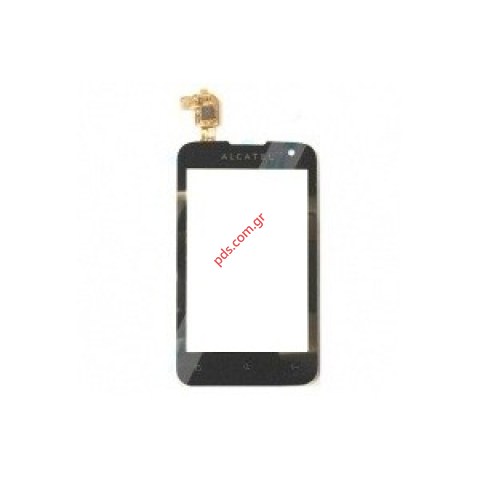 External glass Alcatel OT-985, OT985 with digitazer black