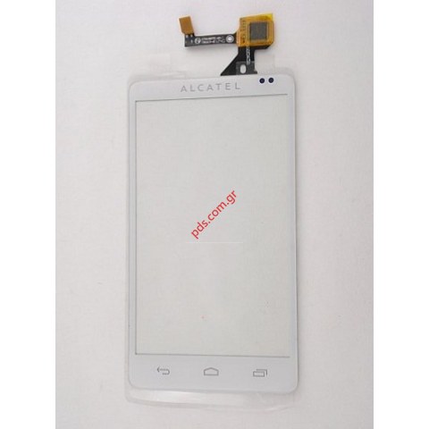 Εξωτερικό τζάμι (OEM) Alcatel OT-993D White με την αφή σε λευκό χρώμα