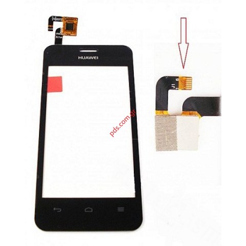 External glass with Digitazer (OEM) Huawei Ascend Y320 V1 Black Touch Unit.