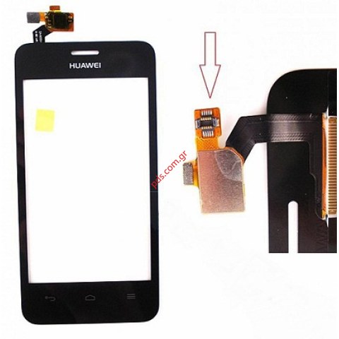 External glass with Digitazer (OEM) Huawei Ascend Y320 V2 Black Touch Unit.