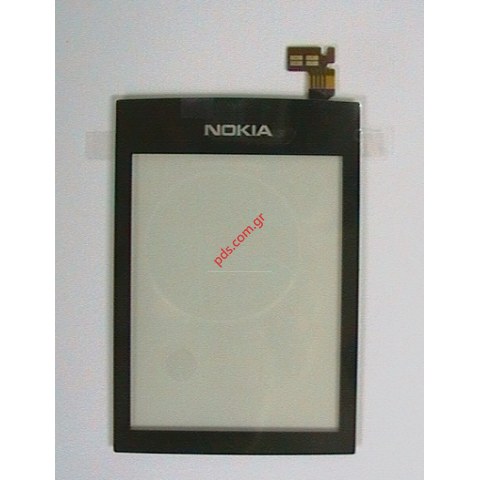 Εξωτερικό τζάμι (OEM) Nokia Asha 300 Black πρόσοψης με την αφή 