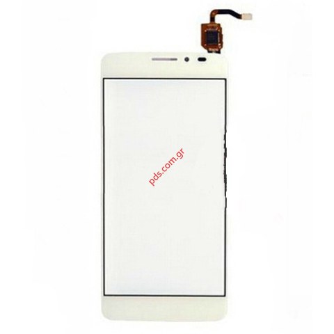 Εξωτερικό τζάμι (OEM) White Alcatel OneTouch 6043 Idol X+ Plus σε λευκό χρώμα