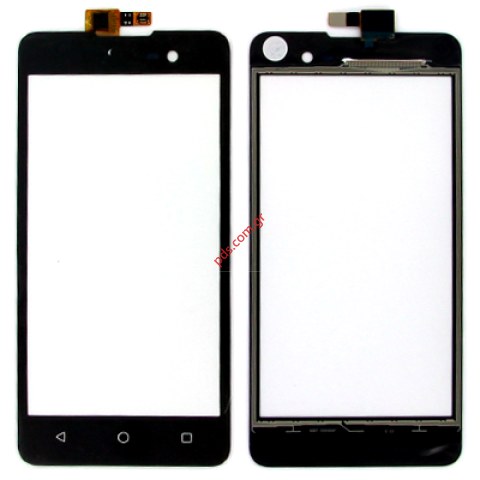 Εξωτερικό τζάμι (OEM) Wiko Lenny 2 Black σε μαύρο χρώμα με τον μηχανισμό αφής Touch screen panel with digitizer