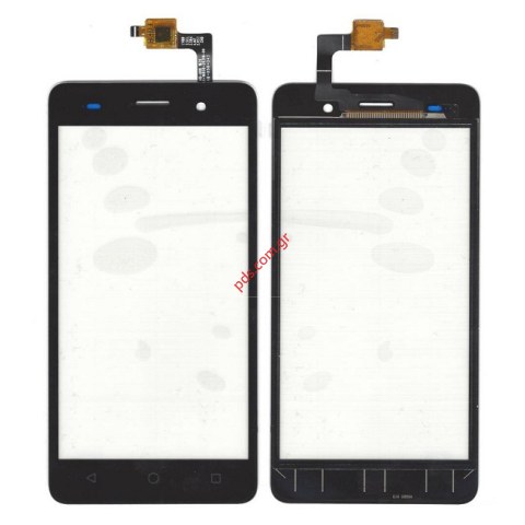 Εξωτερικό τζάμι (OEM) Wiko Lenny 3 Black σε μαύρο χρώμα με τον μηχανισμό αφής Touch screen panel with digitizer