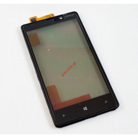 Γνήσια πρόσοψη Nokia Lumia 820 με το τζάμι και την αφή σε μαύρο χρώμα