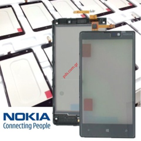 Γνήσια πρόσοψη Nokia Lumia 820 με το τζάμι και την αφή σε μαύρο χρώμα Γνήσια πρόσοψη Nokia Lumia 820 με το τζάμι και την αφή σε μαύρο χρώμα