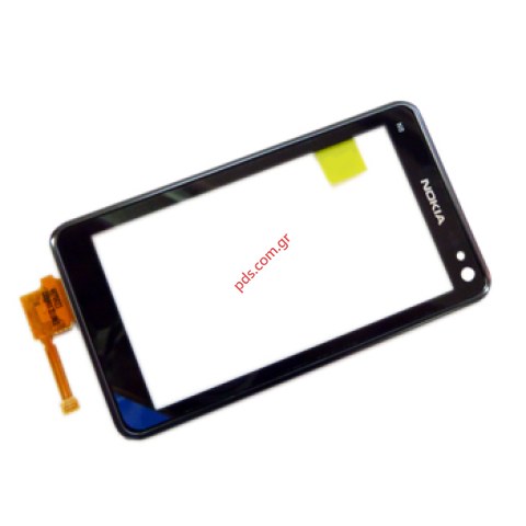 Γνήσια πρόσοψη Nokia N8 με το τζάμι πάνελ αφής touch screen Digitazer Dark Grey