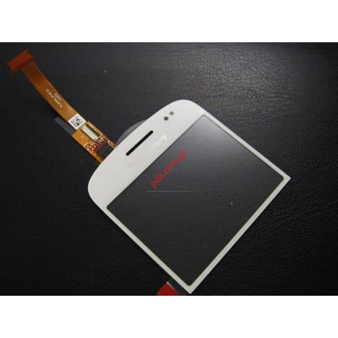 Γνήσιο εξωτερικό τζαμάκι πρόσοψης με αφή BlackBerry Bold 9900 σε λευκό χρώμα.