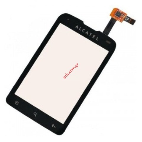 Γνήσιο εξωτερικό τζάμι Alcatel OT 918 Black σε μαύρο χρώμα (VERSION 1, JDC 0181, 0186)