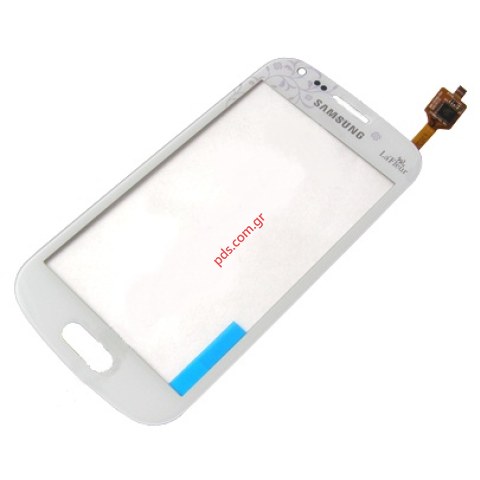 Γνήσιο εξωτερικό τζάμι Samsung S7562 Galaxy S Duos LaFleur White Digitazer σε λευκό χρώμα