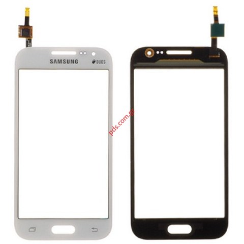 Γνήσιο εξωτερικό τζάμι White Samsung G360F Galaxy Core Prime Duos σε λευκό χρώμα με την αφή