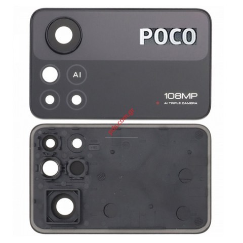 Γνήσιο τζαμάκι πίσω κάμερας Xiaomi Poco X4 Pro 4G (M2102J20SG) 2021 Black back main camera glass with bezel Bulk Γνήσιο τζαμάκι πίσω κάμερας Xiaomi Poco X4 Pro 4G (M2102J20SG) 2021 Black back main camera glass with bezel Bulk