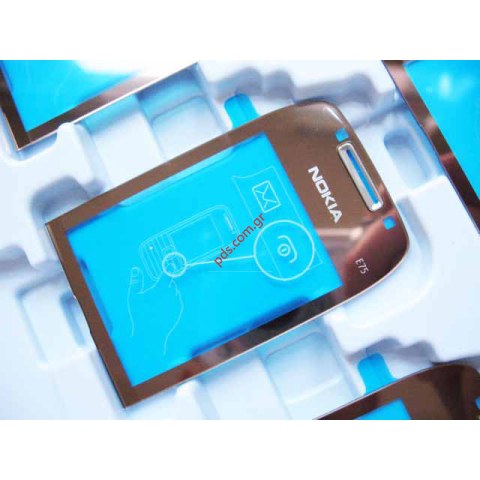 Γνήσιο τζαμάκι πρόσοψης Nokia E75 Window Printed Topaz (copper yellow)  Γνήσιο τζαμάκι πρόσοψης Nokia E75 Window Printed Topaz (copper yellow)
