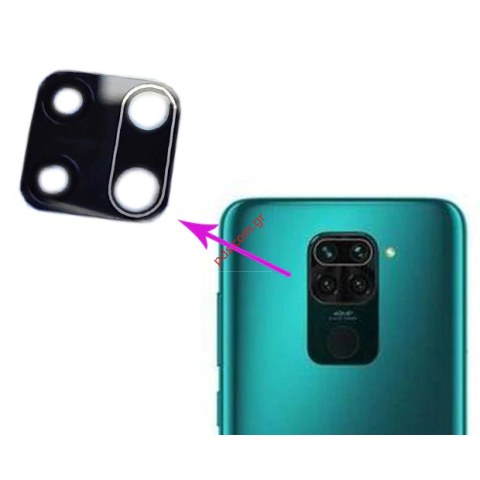 Πίσω τζαμάκι κάμερας Xiaomi Redmi Note 9 Pro (M2003J6B2G), 9S Black back camera Glass  Πίσω τζαμάκι κάμερας Xiaomi Redmi Note 9 Pro (M2003J6B2G), 9S Black back camera Glass