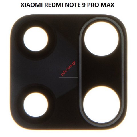 Πίσω τζαμάκι κάμερας Xiaomi Redmi Note 9 Pro Max (M2003J6B1I) Black back camera Glass 