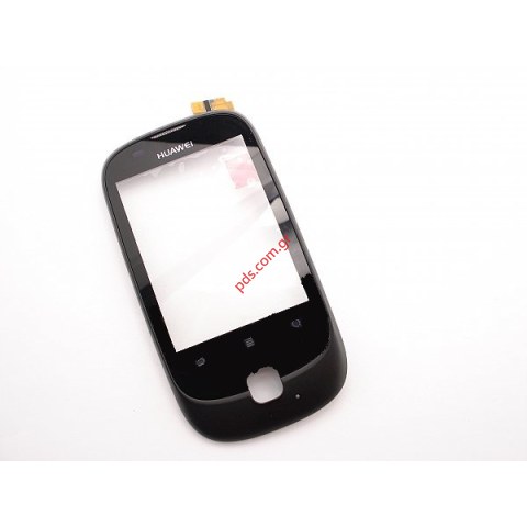 Πρόσοψη με το εξωτερικό τζάμι και την αφή για Huawei Ascend Y100 (OEM) Digitizer Touch Panel Black